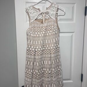Francesca’s Lace Dress in White and Tan